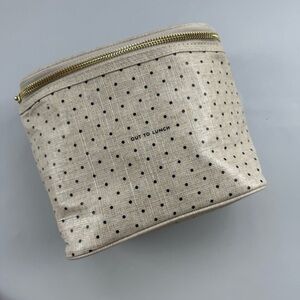 Kate Spade NY “Out to Lunch” Polka Dot Lunch Pouch Cosmetic Bag Beige
